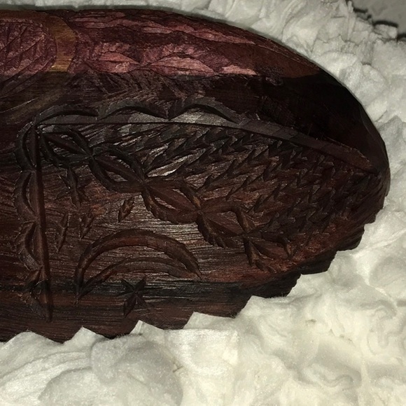 Personalized Carved Wood Oval Bowl W/Fork & Spoon - Picture 6 of 12